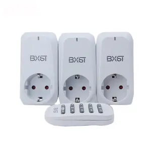 BX-RF-01-G Germany Standard Universal Indoor 3 Plug Pc Fireproof Plug Remote Control Socket