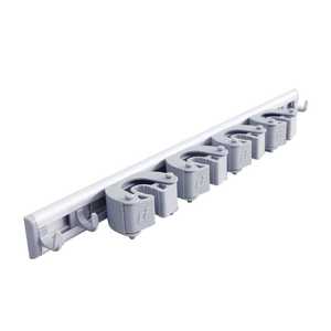 Plastic Multiple Choice <strong>Mop</strong> Broom Holder Grip Clips <strong>Mop</strong> <strong>Wall</strong> Holder <strong>Mop</strong> and Broom Holder 5 Position with 6 Hooks - Product Image 1