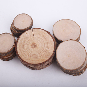 Natural Wooden Crafts <strong>Tree</strong> Ring Wood <strong>Slices</strong> with <strong>Tree</strong> Bark for Painting and hang Tag - Product Image 1