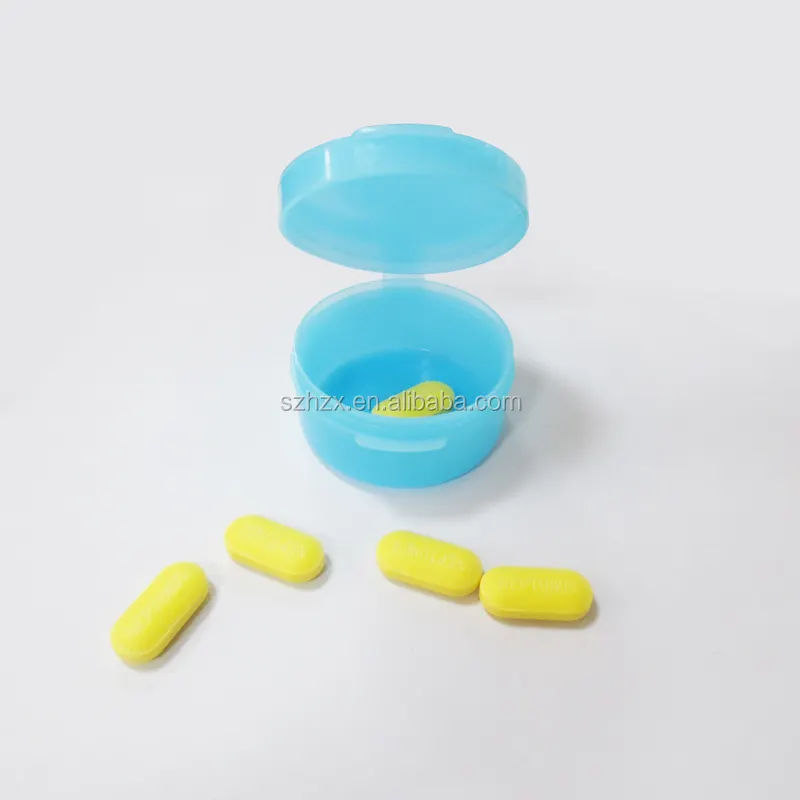 Promoción logotipo personalizado píldora caja pequeña caja de redondo bolsillo caja de la píldora