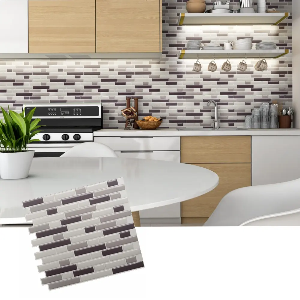 Factory cheap price Smart Wall Tiles Waterproof 3D wallpaper in roll / sheet for wall decoration