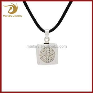 925 de Plata Esterlina Joyería de Cremación Urna de Cenizas Huella Digital Colgante Cuadrado - Product Image 1