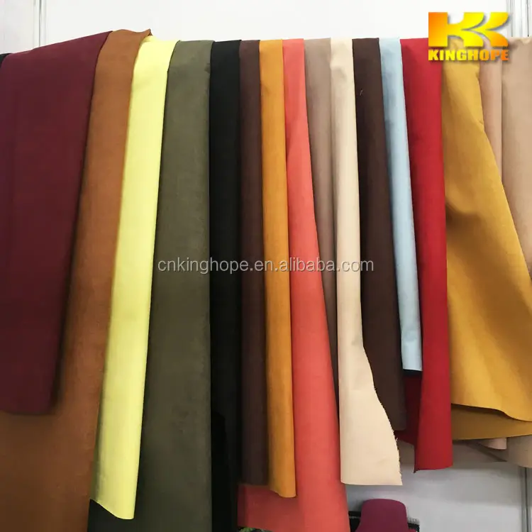 Synthetic Micro Suede 100 % polyester microfiber fabric in rolls shoe making materials microfiber suede fabric