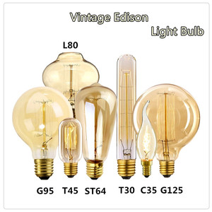 Décoratif vintage edison <span class=keywords><strong>ampoule</strong></span> ambre/clair edison <span class=keywords><strong>ampoule</strong></span> ST64 A19 T45 G80 de tungstène chaîne lumière vintage - Product Image 6