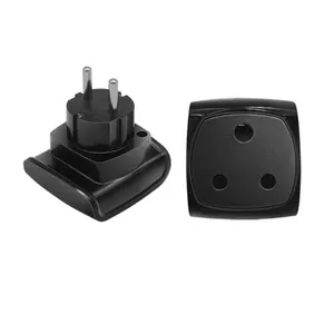 Adaptor 3 Pin Afrika Selatan Tipe M, Diubah Ke Eropa/Jerman/Schuko dengan Rana Pengaman BS 8546 Disetujui