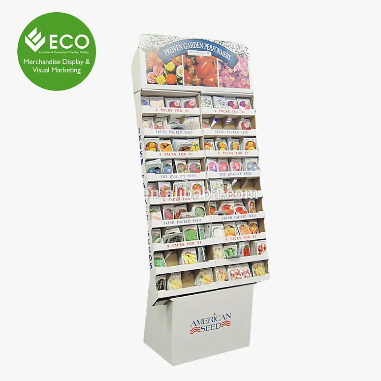 Bán Buôn Hạt Giống Tầng POS Hiển Thị Các Tông Showcase Thực Phẩm Snacks Hiển Thị Đứng