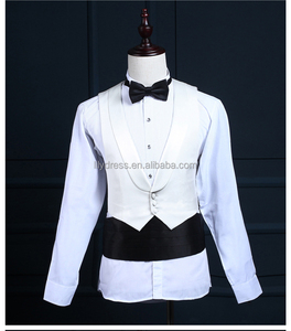 Smoking da sposo Groomsman Blazer abito da sposa da uomo abiti da ballo smoking (giacca + pantaloni + gilet) NA31 abito da uomo nero stile lungo - Product Image 6