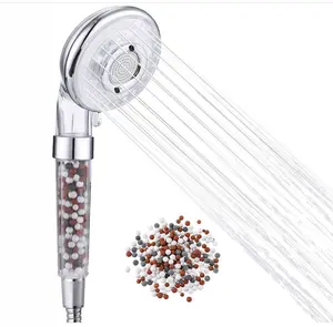 3 Settings 3colors Filter Mineral Balls Handheld Shower head Filtration system with infrared mineral spheres