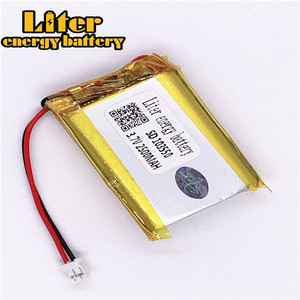Plug 2.0-2 P 3.7 V 103550 2500 mah custom ultra slim rechargeable Li-ion batteries lipo battery with wires - Product Image 2