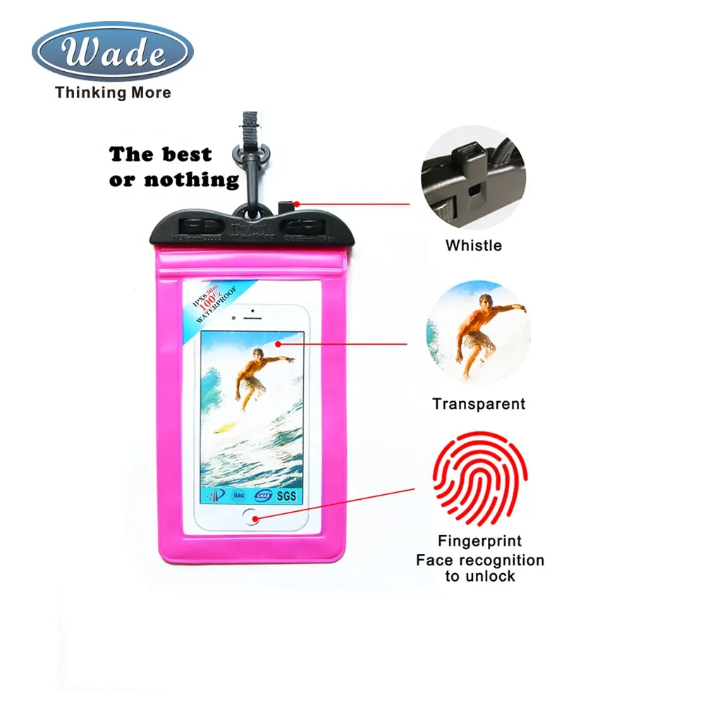 Funda impermeable de PVC para teléfono móvil, bolsa a prueba de agua con correa para iPhone con stock listo