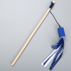 Toptan özel yeni tasarım mavi tüy kedi Teaser sopa <span class=keywords><strong>Sisal</strong></span> interaktif kedi oyuncak - Product Image 4