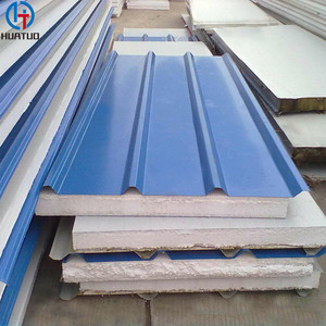 Panneau <span class=keywords><strong>sandwich</strong></span> isolant <span class=keywords><strong>prix</strong></span> <span class=keywords><strong>m2</strong></span> panneau de toit en pu ignifuge panneau EPS pour structure en acier léger moderne maison préfabriquée - Product Image 5