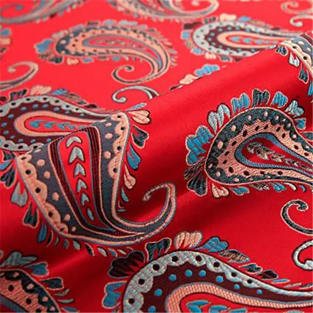 Paisley Bandanna Pola Jacquard Kain Brokat Poliester Indah untuk Wanita