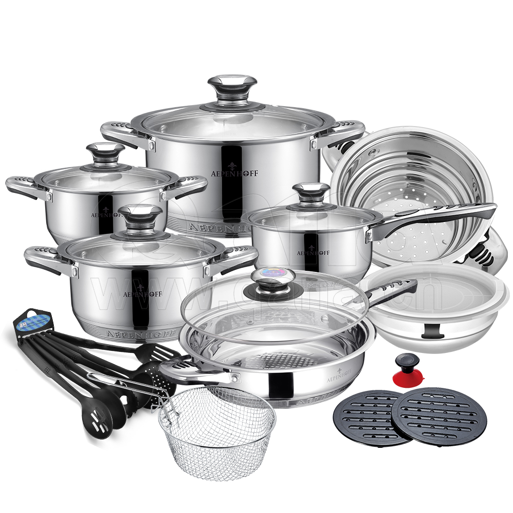 Induction stainless steel palm restaurant cookware set kitchen pots and pans