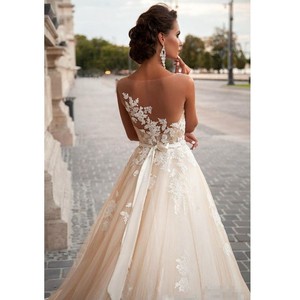 Robe De Mariage ON3019 Luxury A-line Sheer Lace Court Train <strong>Hippie</strong> Wedding <strong>Dresses</strong> Vestidos De Novia Baratos Con Envio Gratis - Product Image 3