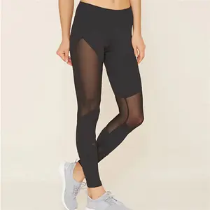 Wholesale factory cheap tights woman fitness lace black transparent leggings