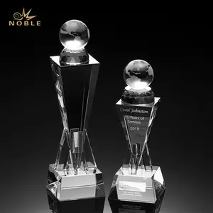Yüksek kaliteli özel zafer kristal küre kulesi ödülü Trophy