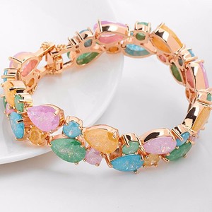 Teemi gotas de agua de hielo del corte Cubic Zirconia Diamantes oro 18K plateado populares Mona Lisa pulsera para la joyería <span class=keywords><strong>muj</strong></span> - Product Image 4