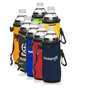 Custom neoprene drawstring cooler bag / hot water insulated / bottle thermal carry holder