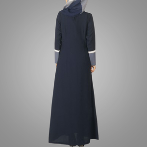 Stile moderno abbigliamento islamico combinazione colori turco e dubai abaya elegante abito lungo donna musulmana - Product Image 4