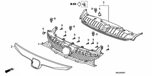 Grille en maille pour voiture 71121-SNA-A50 pour Honda <span class=keywords><strong>Civic</strong></span> FA1 Pièce <span class=keywords><strong>2009</strong></span> Grille - Product Image 3