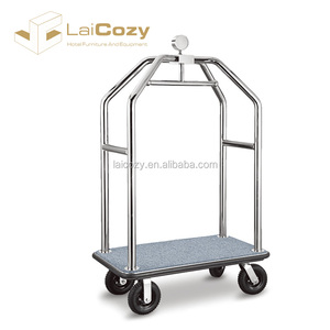LAICOZY <strong>Hotel</strong> Stainless Steel Baggage Trolley Lobby <strong>Luggage</strong> <strong>Carrier</strong>