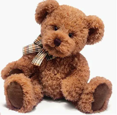 Dinausore — jouets souples et très mignons, ours en peluche brun pelucheux avec un ruban torsadé, 35872 r114