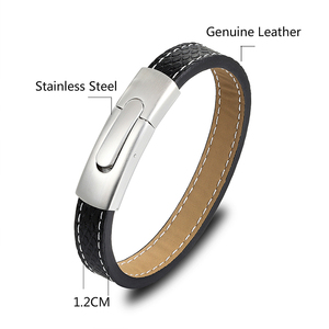 Erkekler için 12mm manyetik toka bilezik <span class=keywords><strong>Wrap</strong></span> el yapımı deri bilezik - Product Image 5