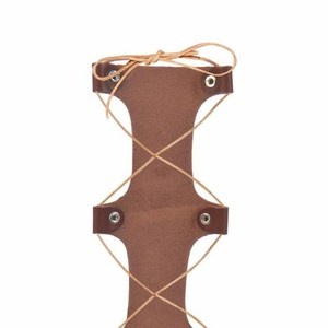 2015 de moda cómoda plana marrón para mujer de cuero romano muslo rodilla alta mujeres gladiador sandalias - Product Image 6