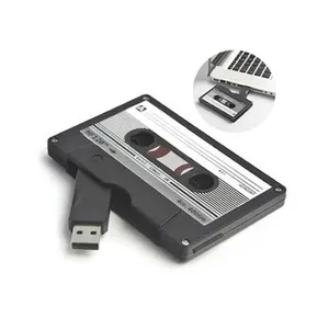 Retro eski kez özelleştirilmiş kaset teyp usb flash sürücü, reklam kaset usb sopa 4gb 8gb 16gb 32gb ile özel yapışkan