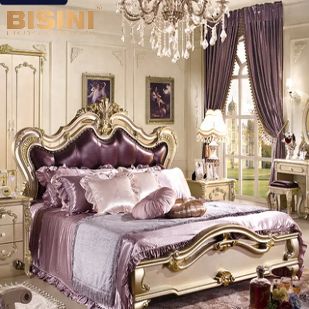 Bisini в европейском стиле свадебные украшения, роскошные свадебные набор мебели для спальни, платье принцессы на свадьбу, мебель для спальни-BF07-30014