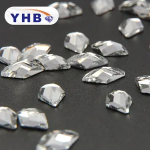 Diamante de imitación, piedra elegante, 10mm, cristal transparente, Color blanco, rombo, sin plomo