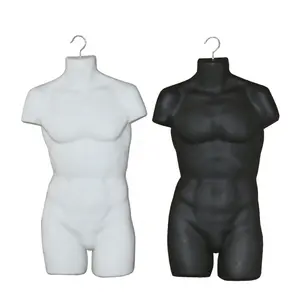 Torso half upper body male mannequins with hook for man wear garment display