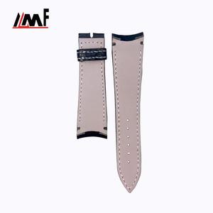 Bracelet de montre en cuir d'alligator véritable noir personnaliser bracelet de montre 22mm pour chronographe XXI Flyback pour montre en acier inoxydable - Product Image 6