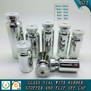 2ml 3ml 5ml 10ml đầy màu sắc UV mạ điện vàng bạc hình ống lọ thủy tinh chai với nút cao su lật <span class=keywords><strong>Cap</strong></span> cho tiêm - Product Image 4