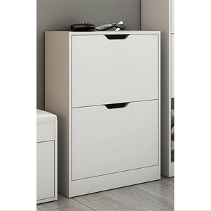 Estante de madera <span class=keywords><strong>blanco</strong></span> para zapatos, estante de madera moderno personalizado de fácil montaje, ahorro de espacio, 1/2/3 - Product Image 1