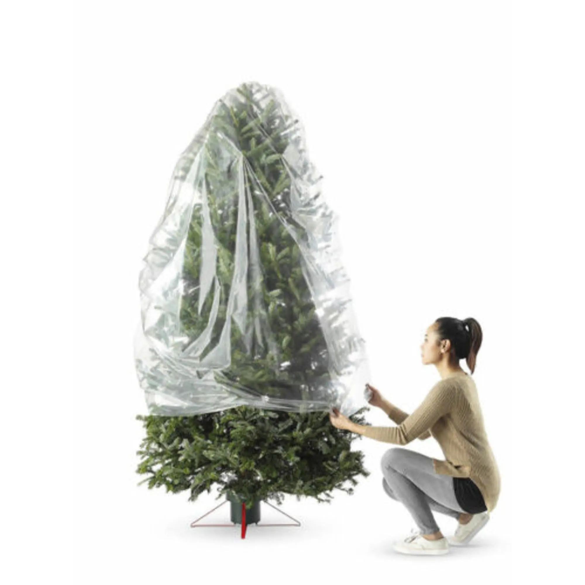 2024 New Design Christmas Tree Removal Bag 9-Feet Tall by 6-Feet Wide Tree Disposal Bag Large Clear Storage Bag
