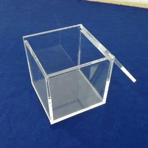 Petite boîte cadeau carrée personnalisée en acrylique transparent Boîtes de rangement en plexiglas avec couvercle retourné pour boutique boutique - Product Image 5