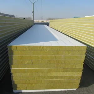 CE certificate Z lock rock wool/glass wool/eps sandwich panel price from China manufacturer