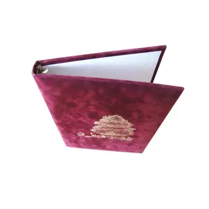 custom velvet certificate file folder