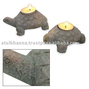 Soapstone Tea light holder In <b>Tortoise</b> Shape - Product Image 1