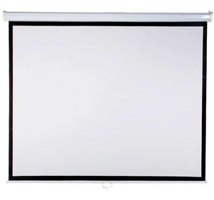 Écran de projection mural ou suspendu manuel à verrouillage automatique HD, support mural ou de <span class=keywords><strong>plafond</strong></span> en acier pour cinéma maison, bureau, vidéo - Product Image 3