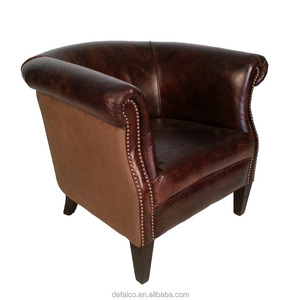 Rétro Vin-rouge En <span class=keywords><strong>Cuir</strong></span> Tissu Côté <span class=keywords><strong>1</strong></span> Places Club <span class=keywords><strong>Fauteuil</strong></span> - Product Image 2
