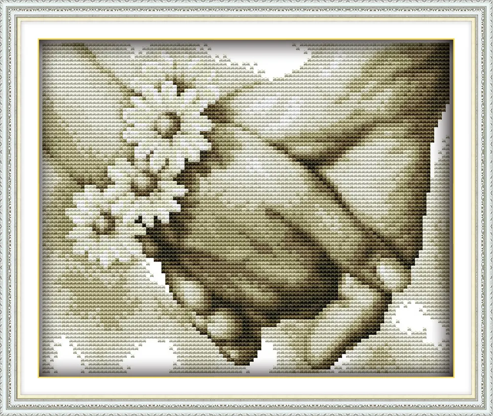 Hand in hand figure style embroidery stencils love cross stitch patterns for crafts R891