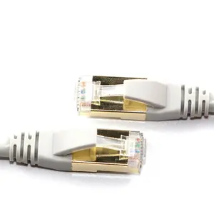 Cat8 8 코어 쌍 UCat Rj45 커넥터 Cat8 Sftp 패치 코드 야외 Lan 이더넷 화이트 Cat8e 네트워크 케이블