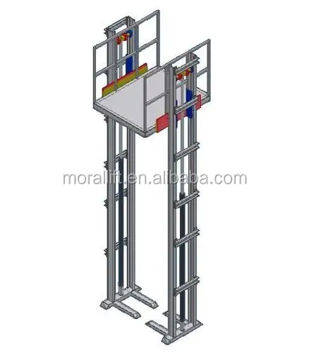 Plataforma elevadora de productos de tipo carril guía, buen precio, 5000kg, fábrica