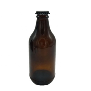 Botella de Cerveza Redonda de Vidrio Ámbar de 300 ml, Gruesa y Comprimida, con Serigrafía y Logotipo Personalizado - Product Image 2