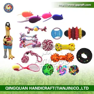 QQ 宠物工厂批发可爱橡胶玩具和勇气懦弱狗毛绒玩具和网上商店绳索狗玩具