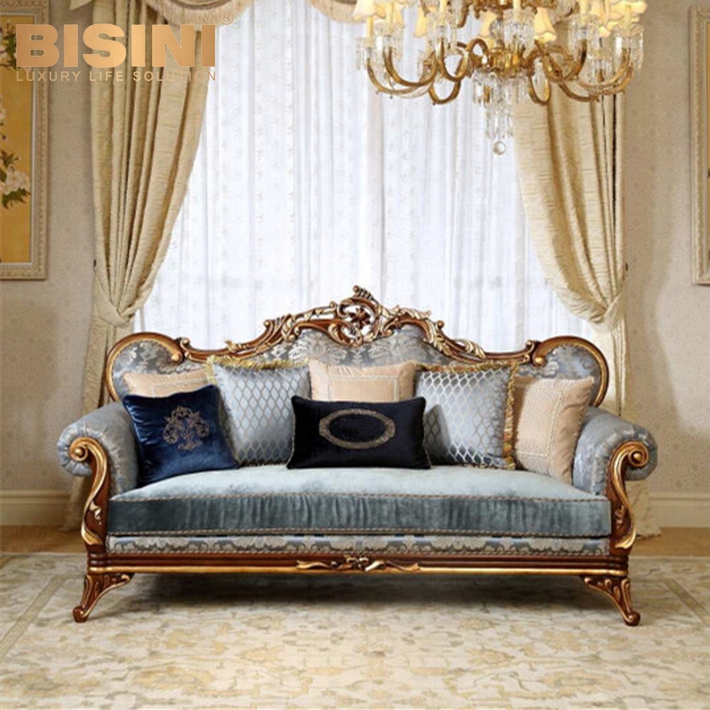 Bisini роскошный резьба деревянный каркас гостиной диван-BF07-30078