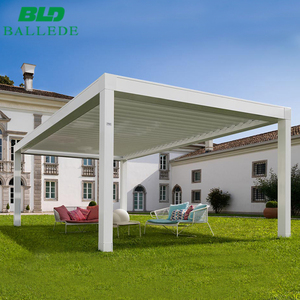 Pergola imperméable avec toit en aluminium à lames orientables, ouverture et fermeture automatiques, toit ouvrant à lames orientables - Product Image 4